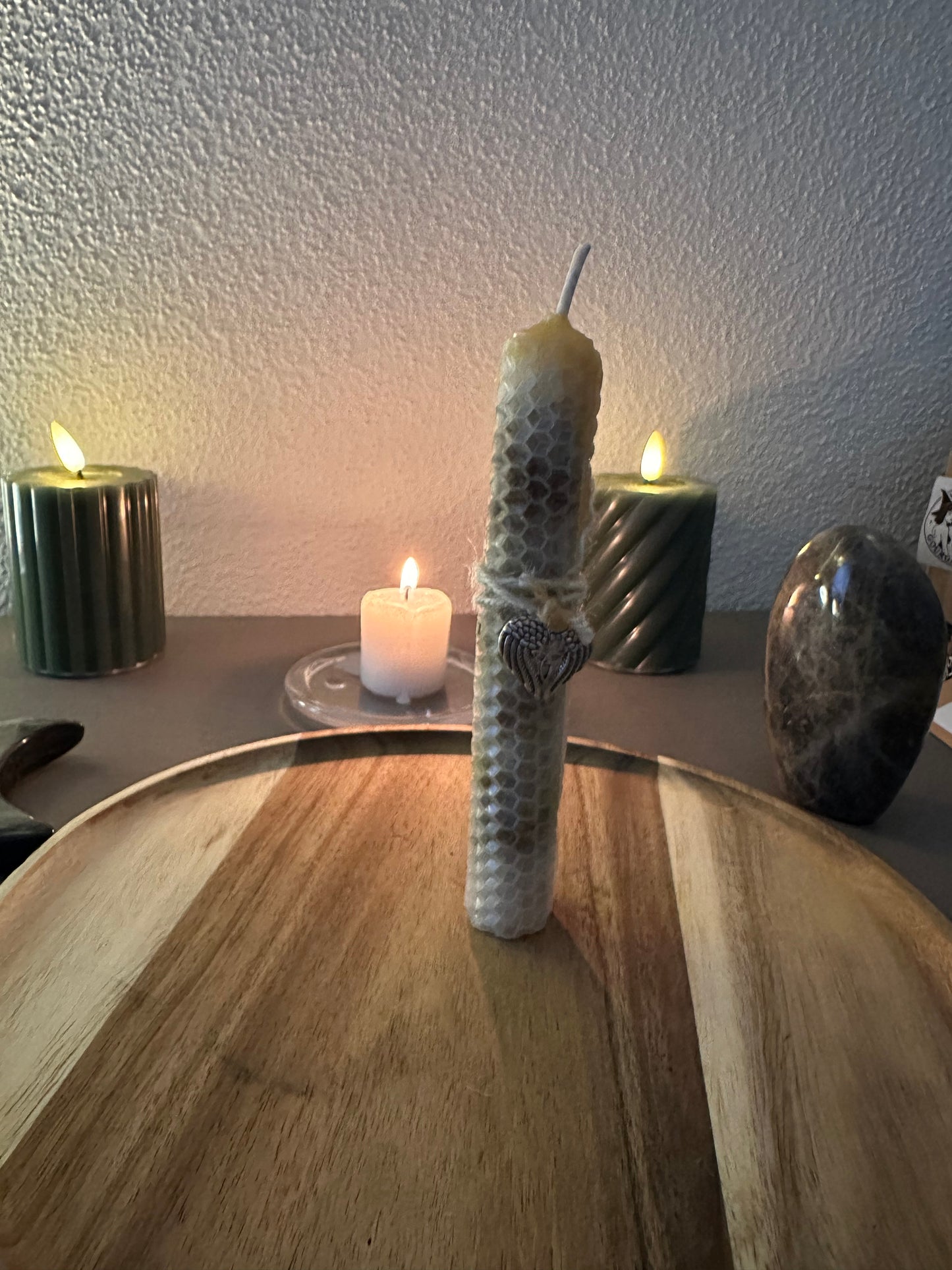 Bougie en cire d'abeille roulée pour la joie de vivre / Flamme-moi cette flemme!