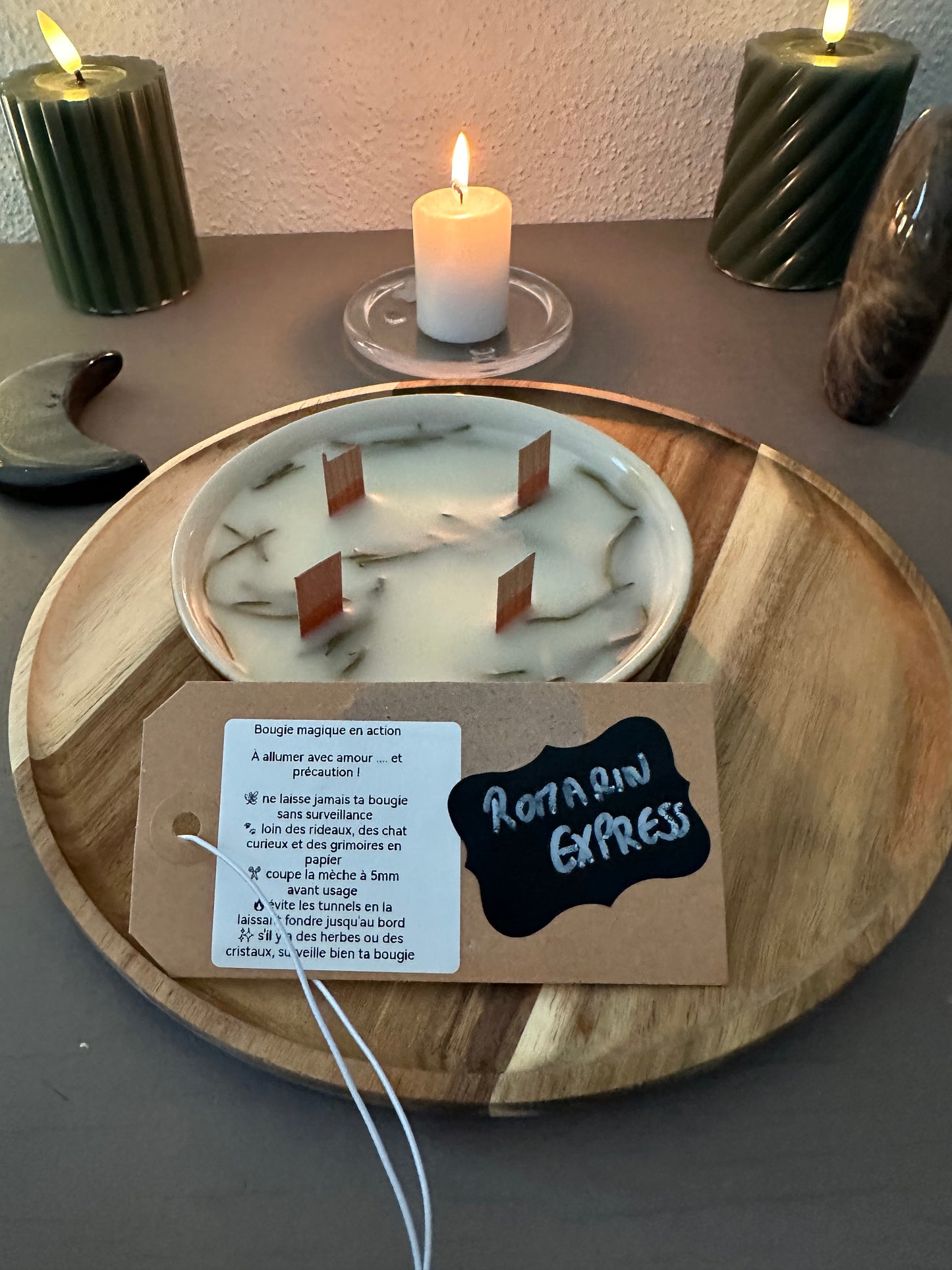 Crackling Candle Unique Model with Rosemary / Rosemary Express