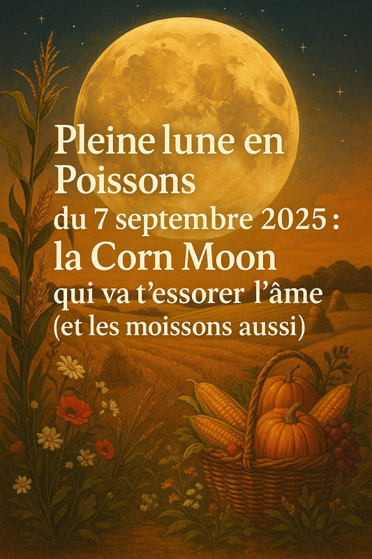 🌕 Pleine lune en Poissons du 7 septembre 2025 : la Corn Moon qui va t’essorer l’âme (et les moissons aussi)