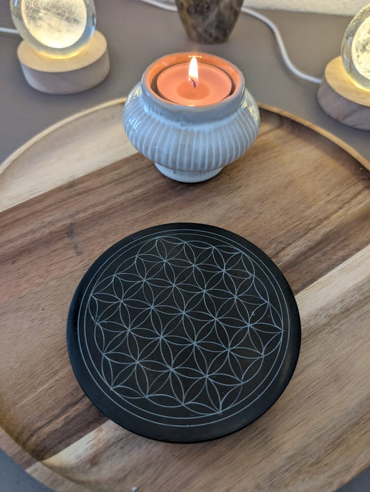 Plaque de rechargement Shungite - Fleur de vie